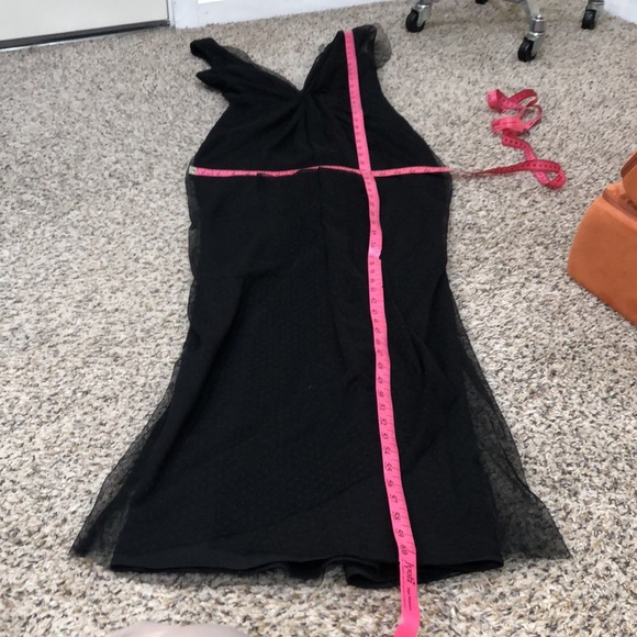 Katie May Olivia Formal Dress Size Small Black Swiss Dot Mesh Plunge Neck - Picture 14 of 14